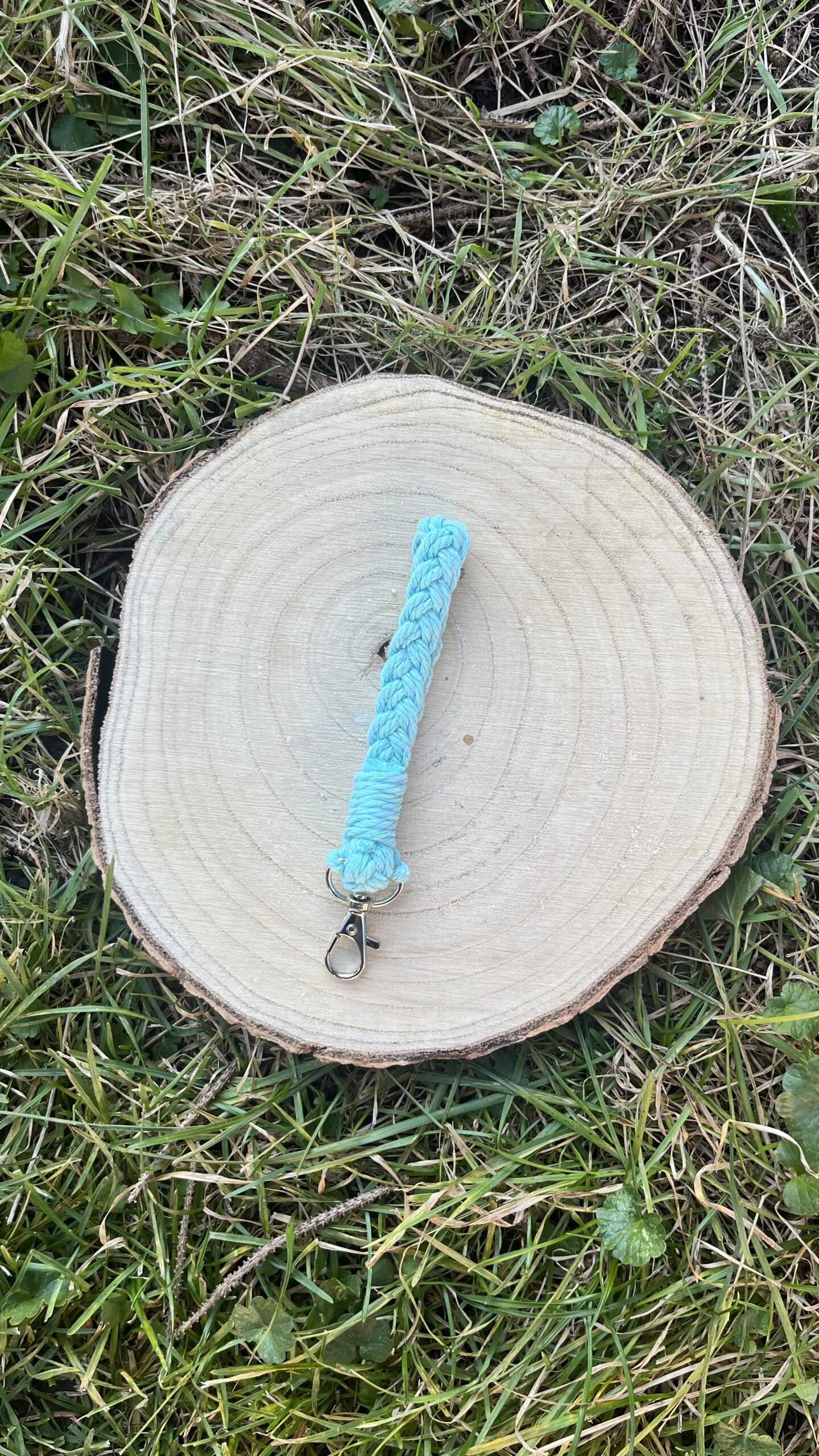 Macramé klíčenka xs (tyrkysová)