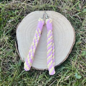 Macramé klíčenka s (růžová-žlutá)