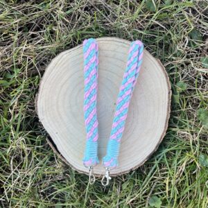 Macramé klíčenka s (tyrkysová-růžová)